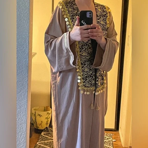 Free size Dubai abaya . Fits 6-8 - Picture 1 of 11
